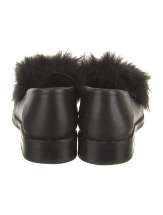 Maje Leather Chain-Link Accents Loafers