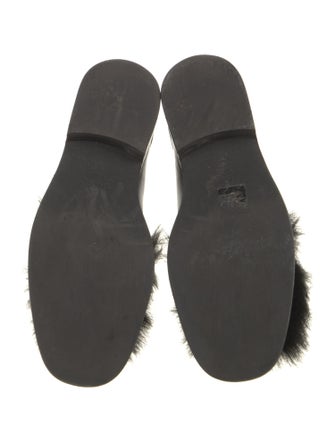 Maje Leather Chain-Link Accents Loafers