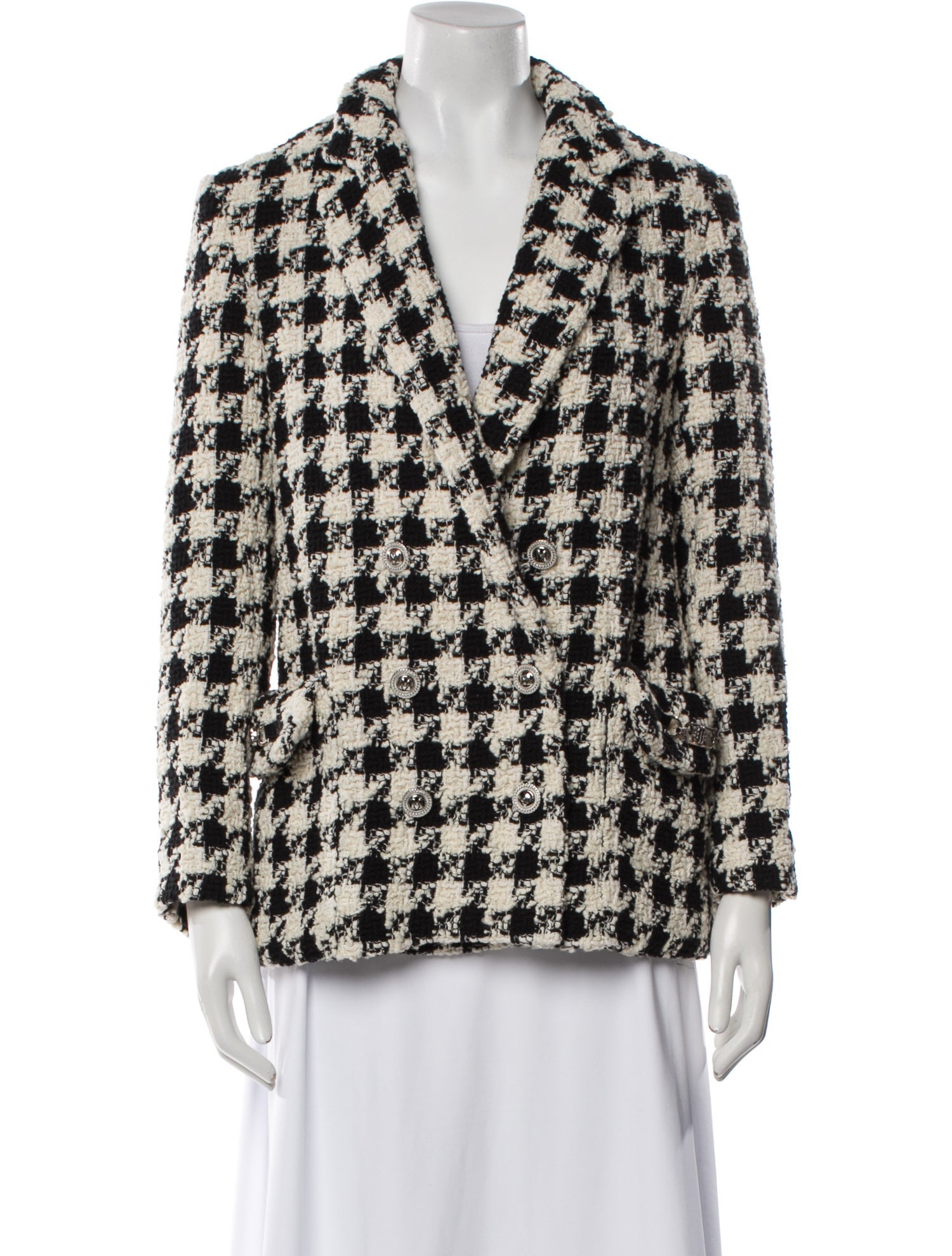 Maje Houndstooth Print Blazer