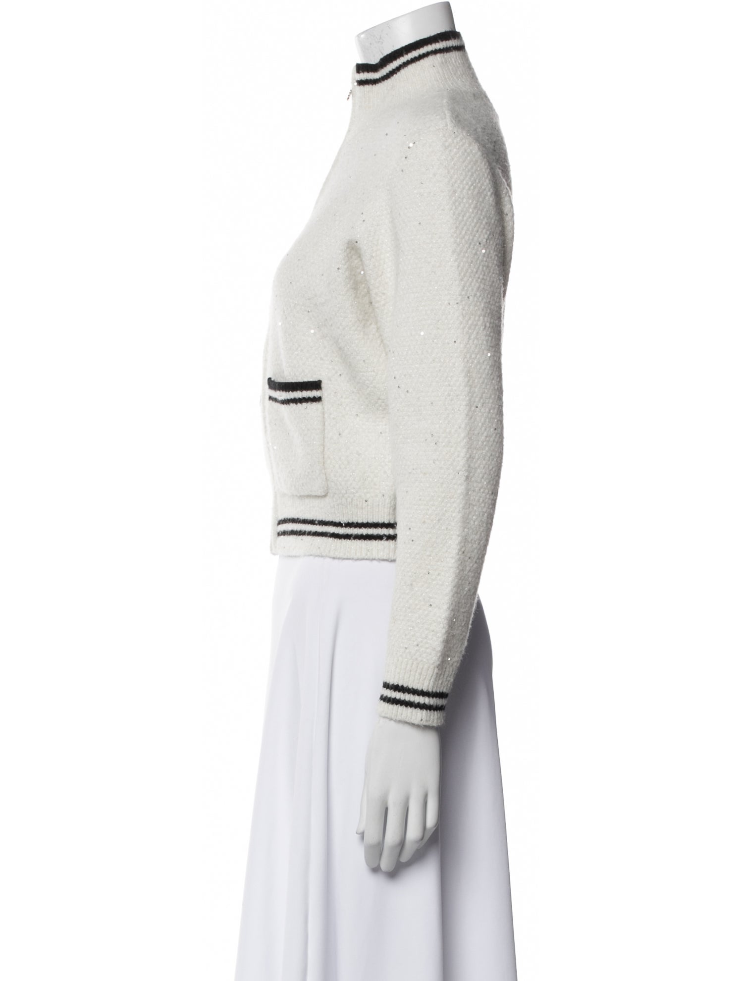 Maje Striped Bomber Jacket