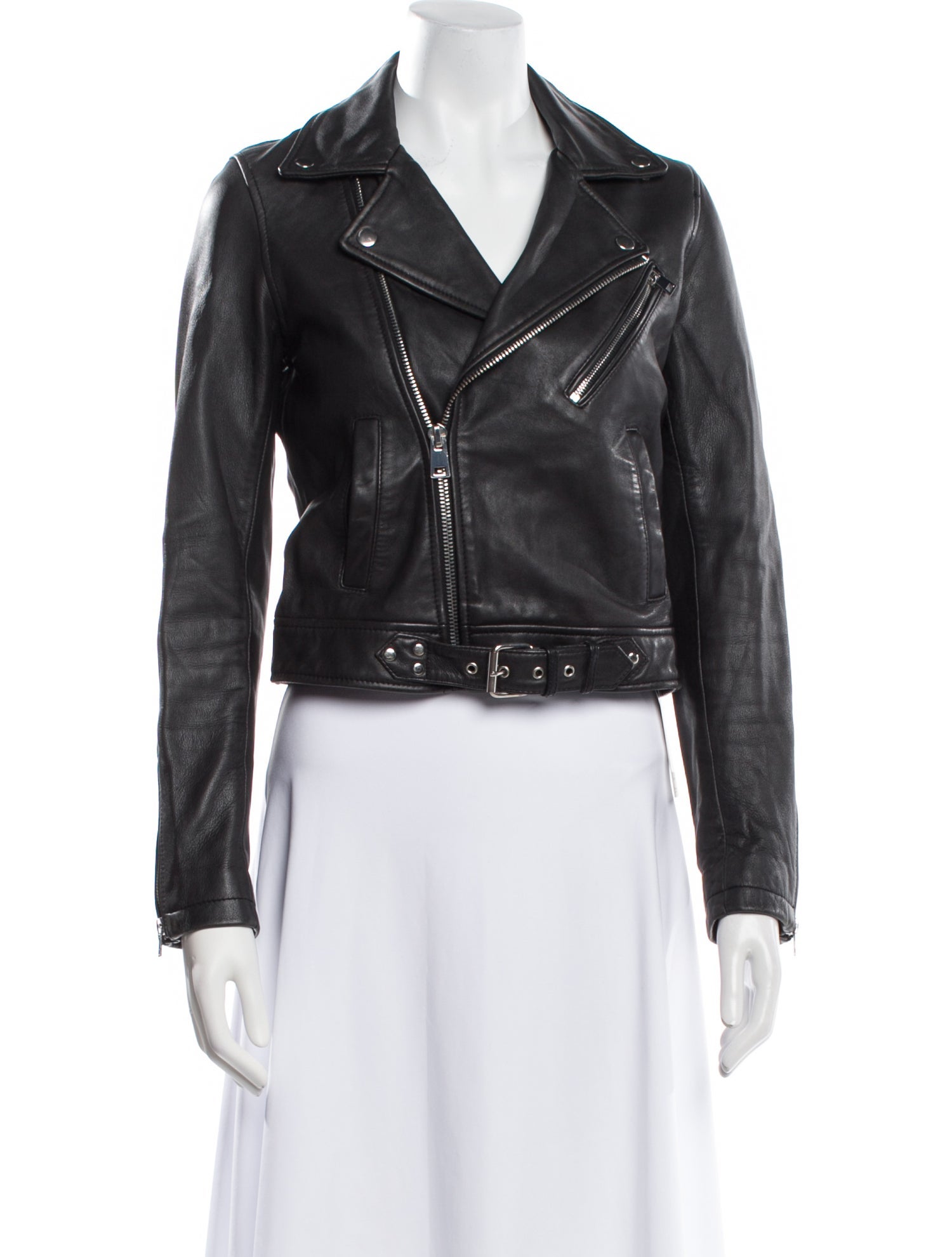 Maje Lamb Leather Biker Jacket