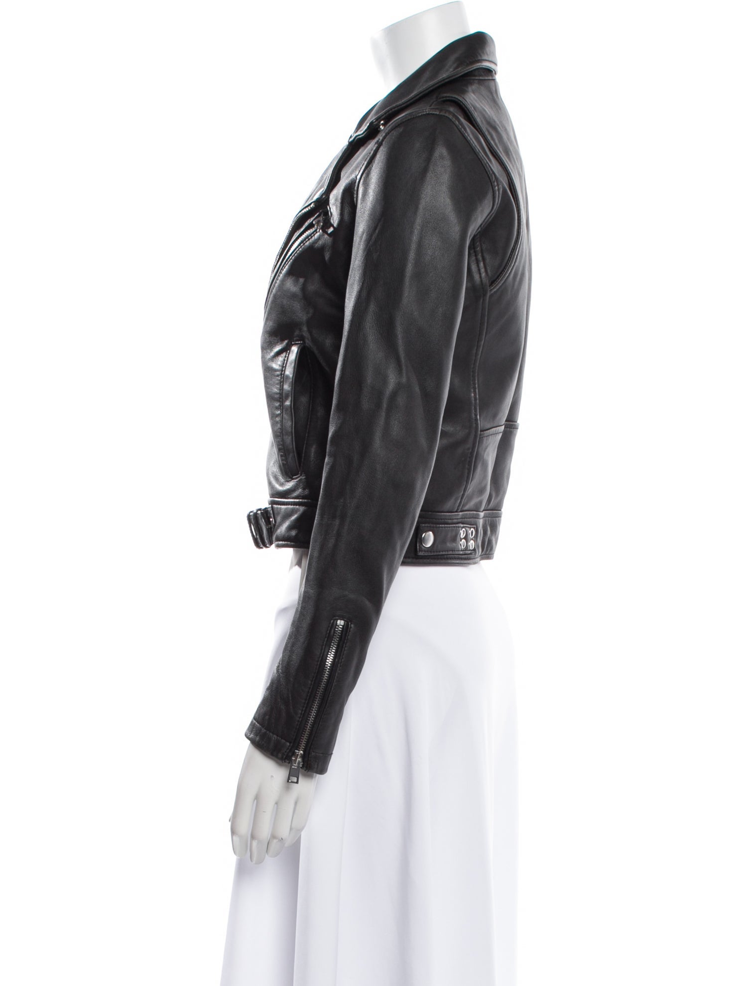 Maje Lamb Leather Biker Jacket