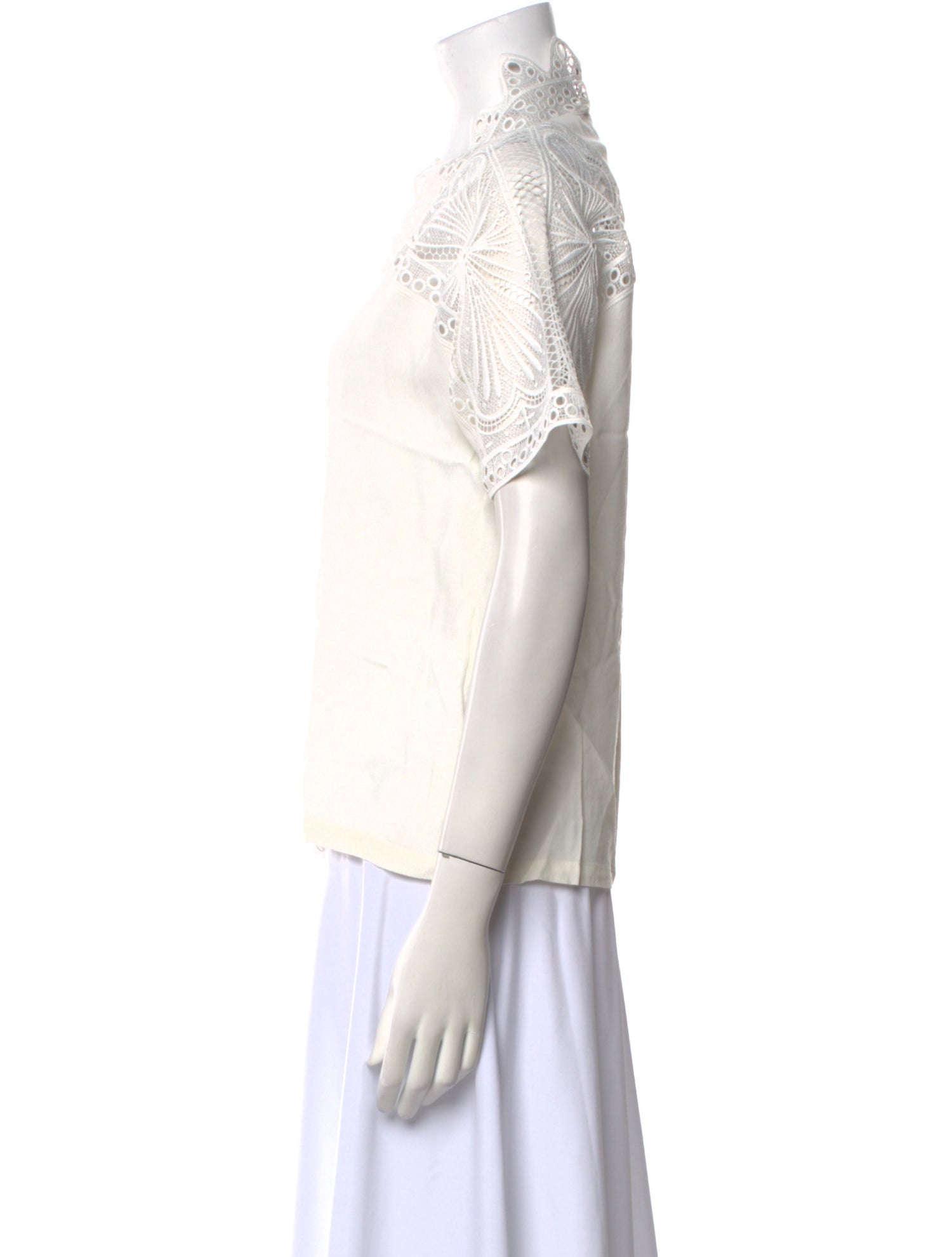 Maje V-Neck Short Sleeve Button-Up Top