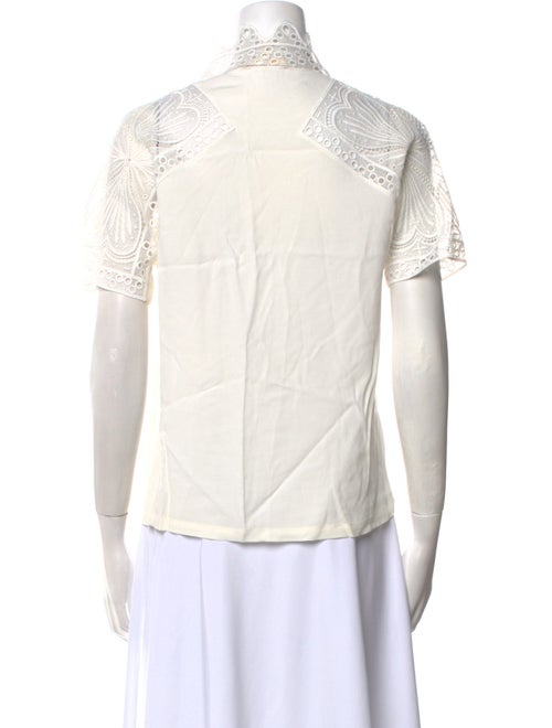 Maje V-Neck Short Sleeve Button-Up Top