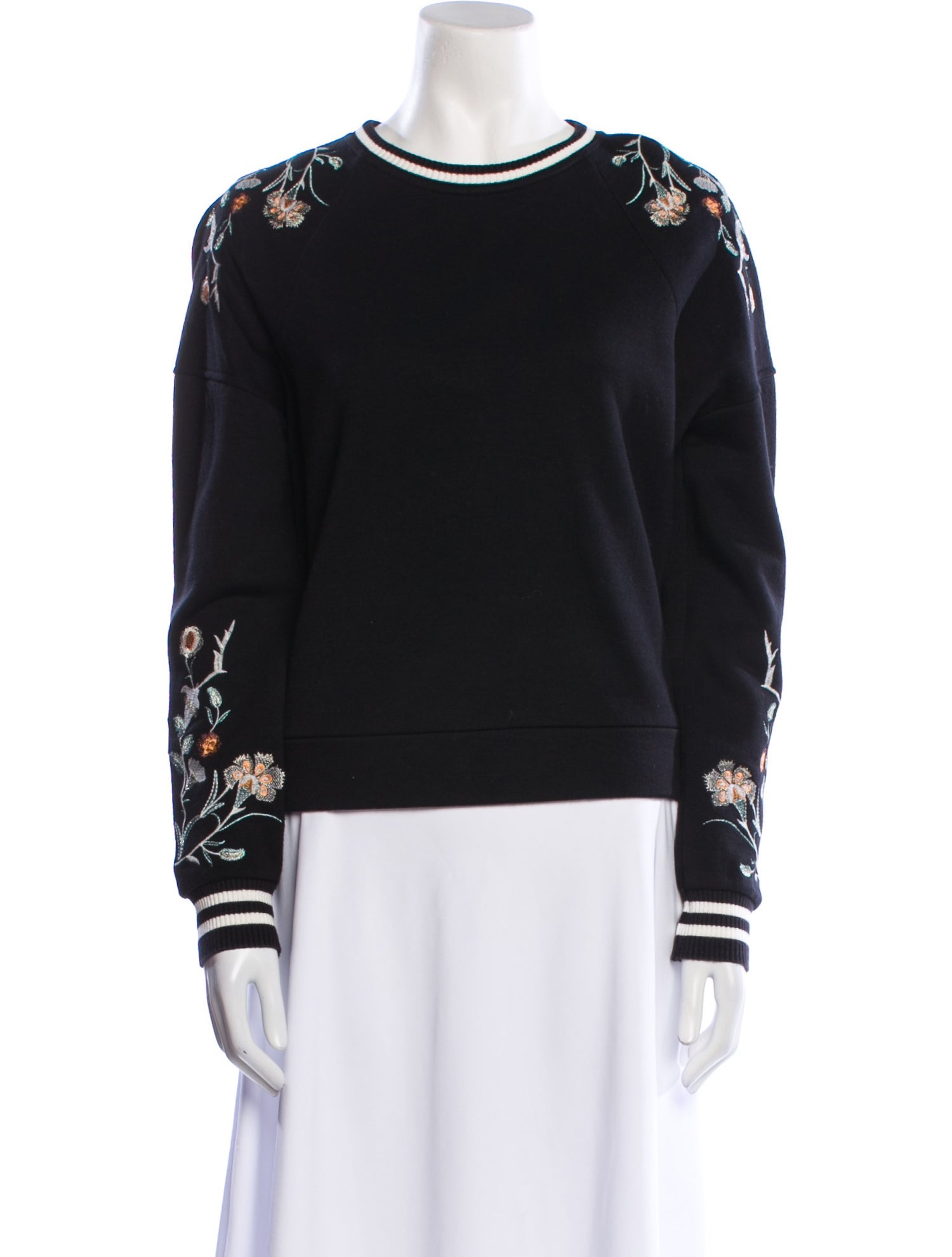 Maje Crew Neck Long Sleeve Sweatshirt