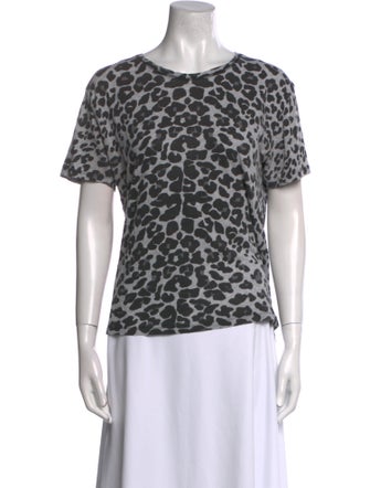 Maje Animal Print Crew Neck T-Shirt