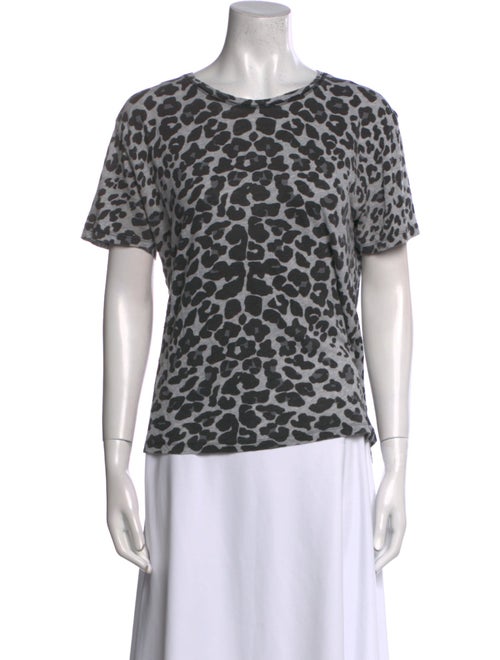 Maje Animal Print Crew Neck T-Shirt