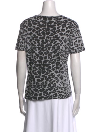 Maje Animal Print Crew Neck T-Shirt