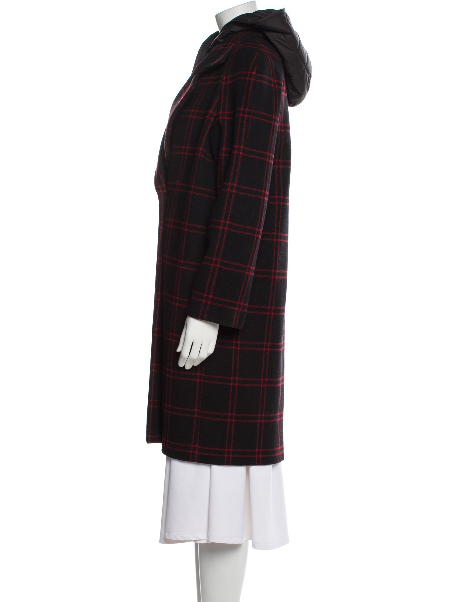 Maje Wool Plaid Print Coat