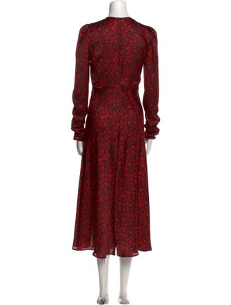 Maje Floral Print Midi Length Dress