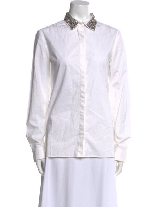 Maje Long Sleeve Button-Up Top