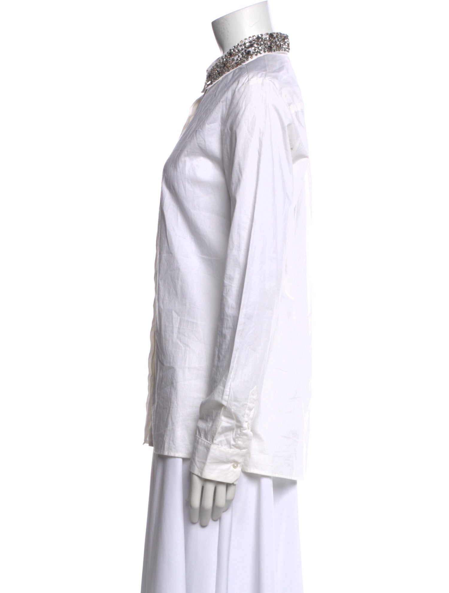 Maje Long Sleeve Button-Up Top