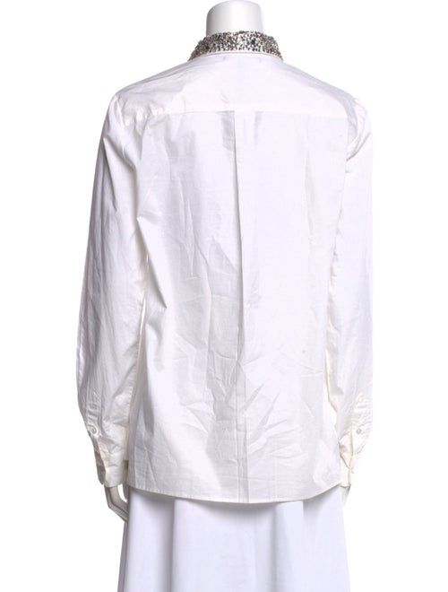 Maje Long Sleeve Button-Up Top