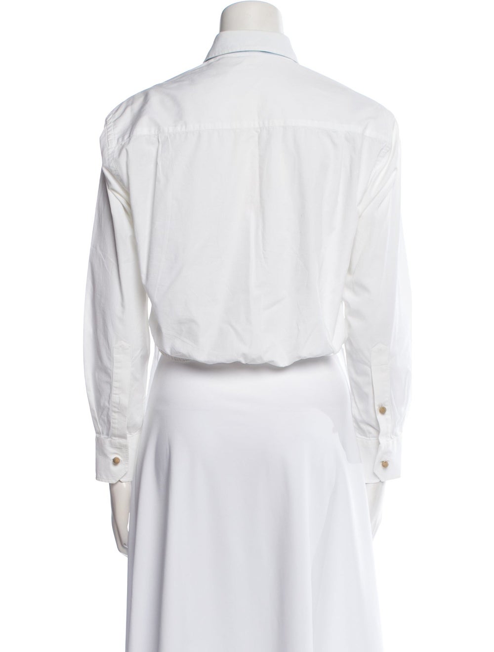 Maje Button-Up Top White Crystal Embellishments L… - image 3