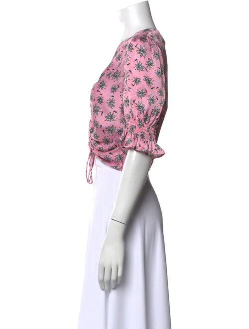 Maje Floral Print V-Neck Crop Top