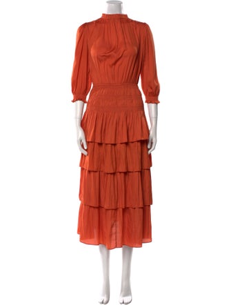 Maje Mock Neck Long Dress