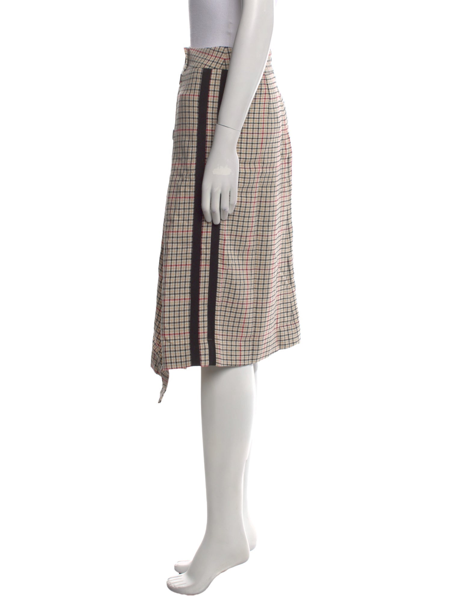 Maje Plaid Print Knee-Length Skirt