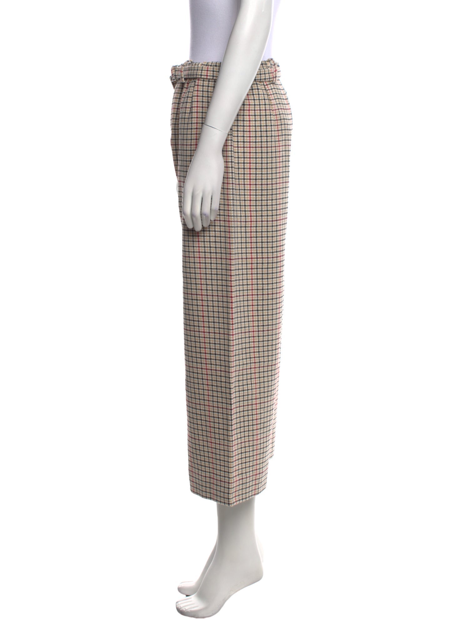 Maje Plaid Print Wide Leg Pants w/ Tags