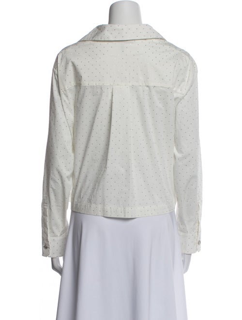 Maje Polka Dot Print Long Sleeve Button-Up Top