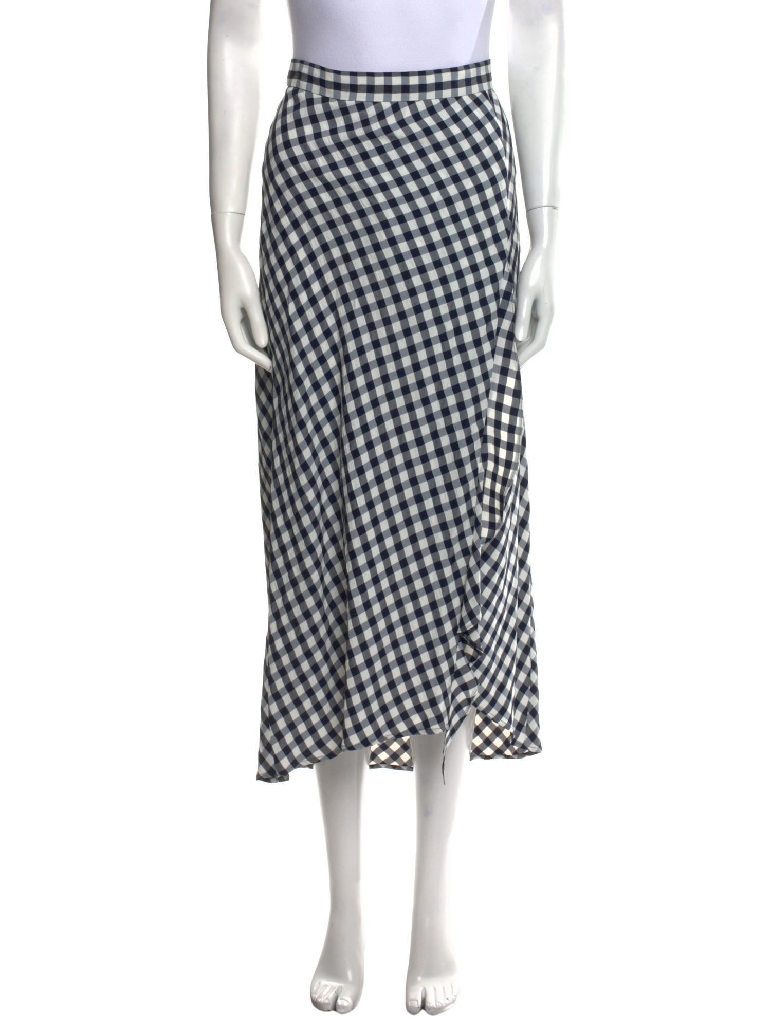 Maje Plaid Print Midi Length Skirt
