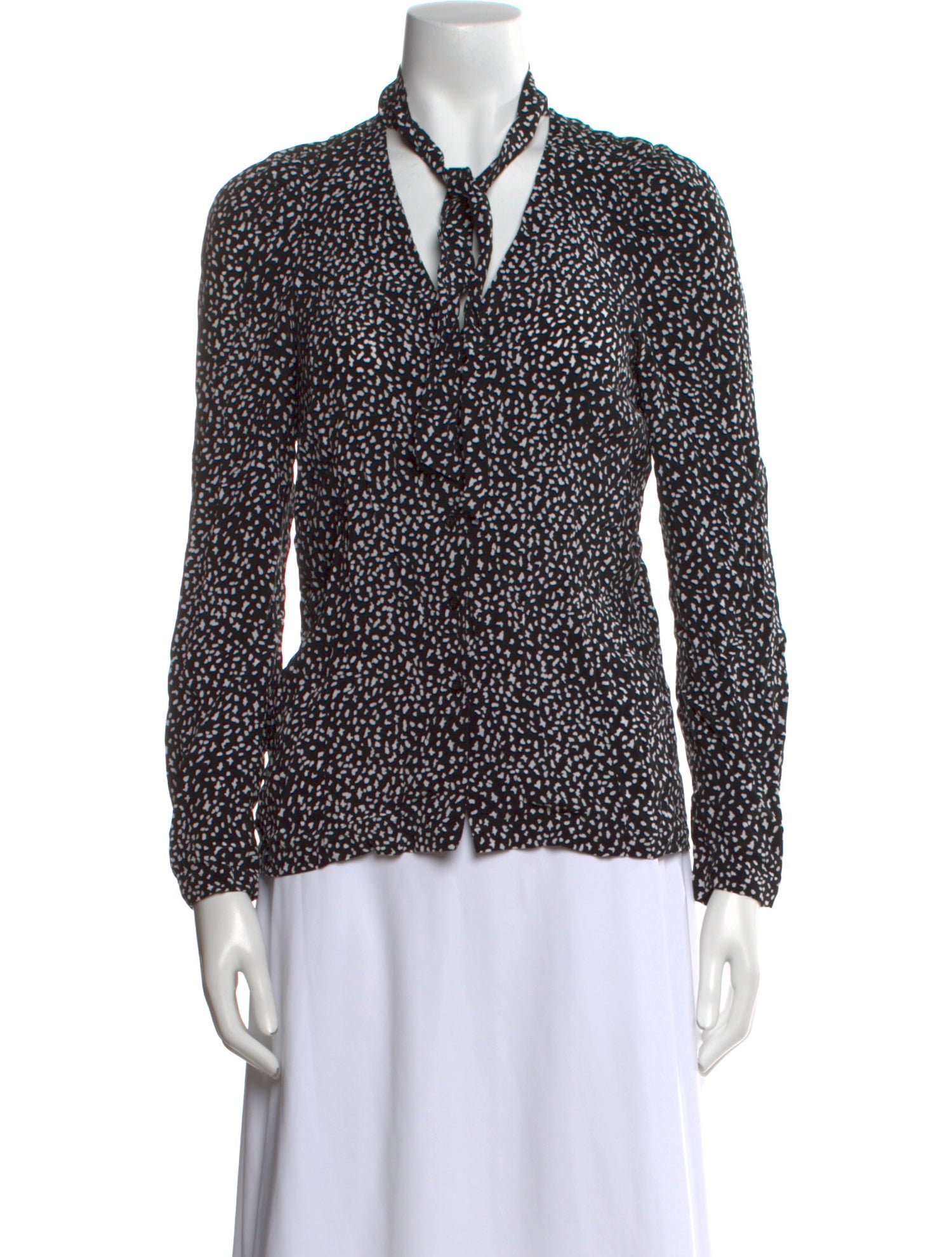 Maje Printed V-Neck Top