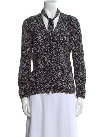 Maje Printed V-Neck Top