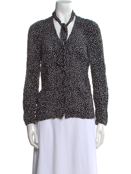 Maje Printed V-Neck Top