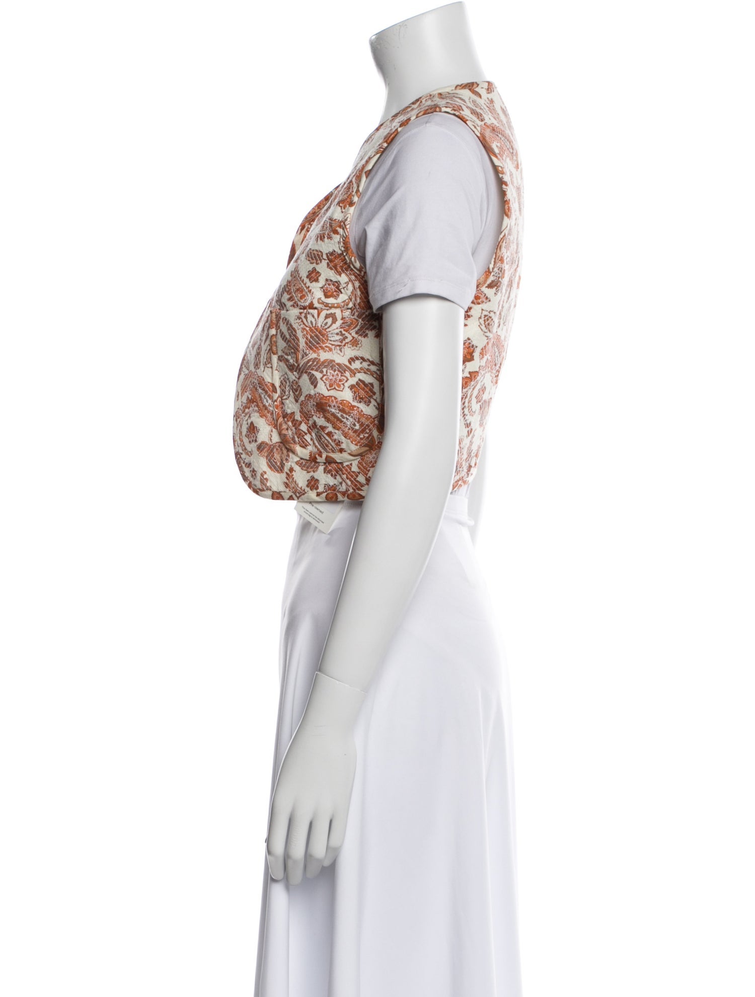 Maje Lace Pattern V-Neck Crop Top