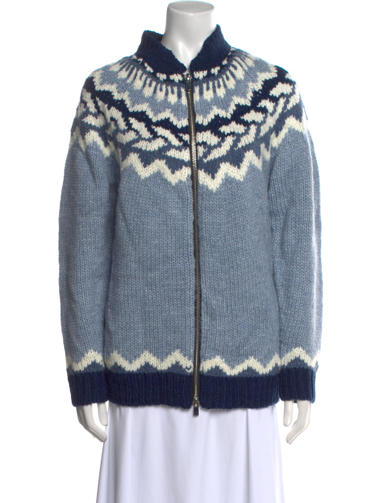 Maje Striped Mock Neck Sweater