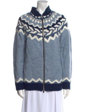 Maje Striped Mock Neck Sweater