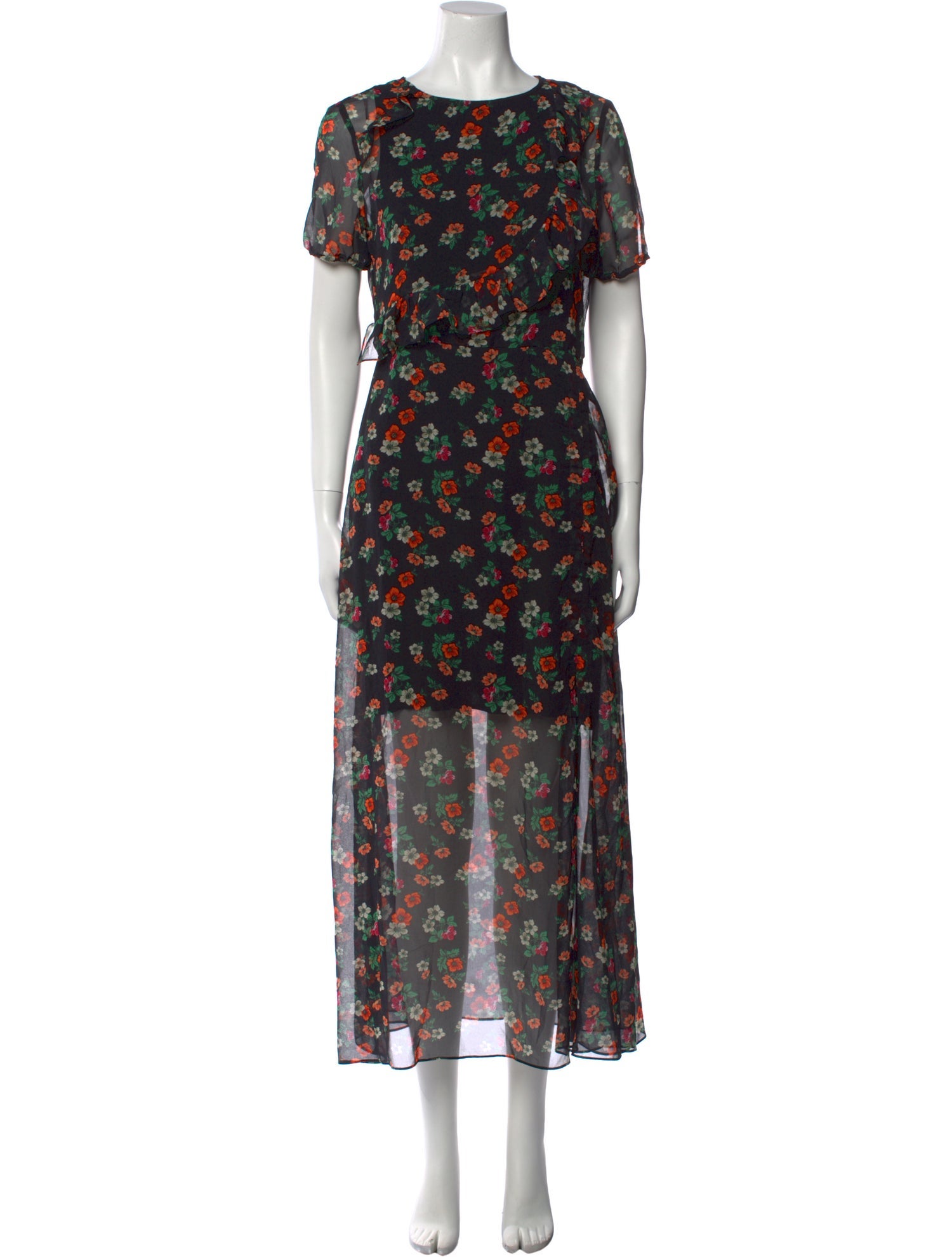 Maje Floral Print Long Dress