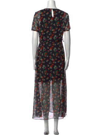 Maje Floral Print Long Dress