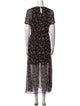 Maje Floral Print Long Dress