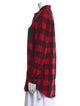 Maje Plaid Print Long Sleeve Button-Up Top
