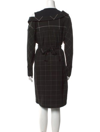 Maje Plaid Print Knee-Length Dress