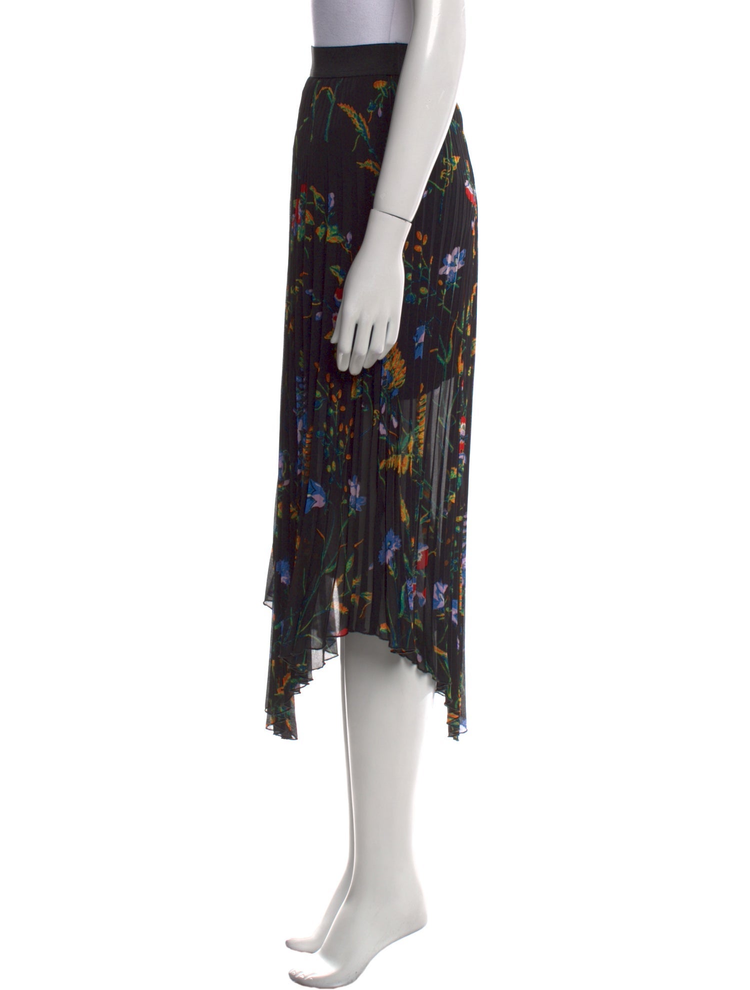 Maje Floral Print Midi Length Skirt