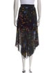 Maje Floral Print Midi Length Skirt