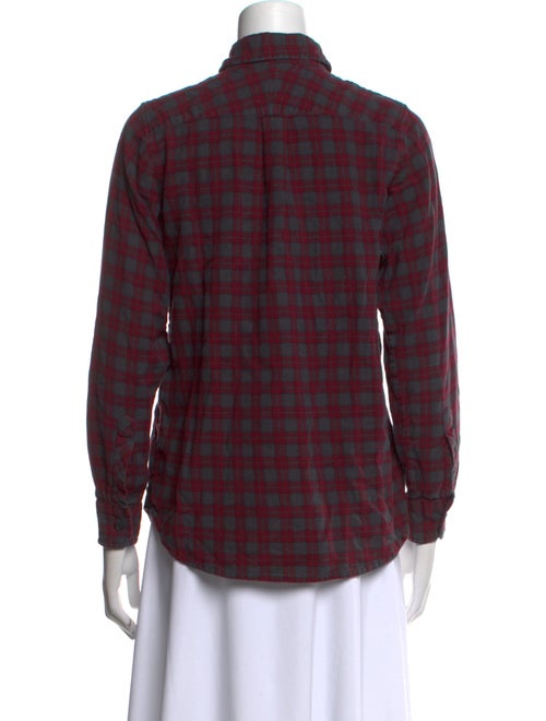 Maje Plaid Print Long Sleeve Button-Up Top