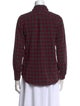 Maje Plaid Print Long Sleeve Button-Up Top