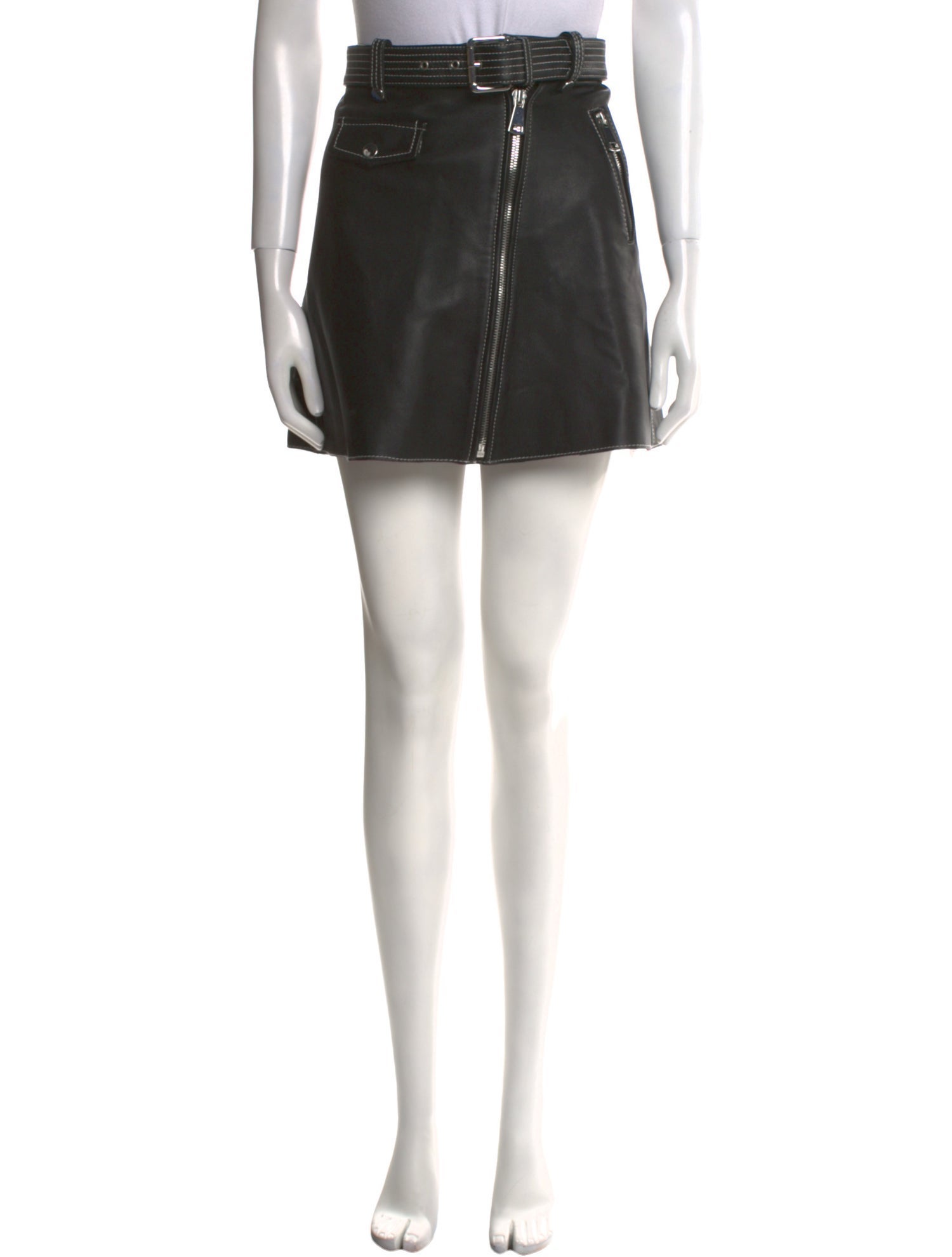 Maje Lamb Leather Mini Skirt