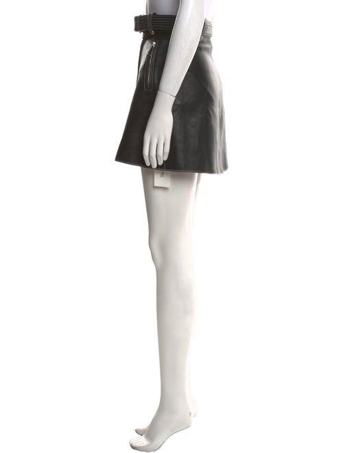 Maje Lamb Leather Mini Skirt