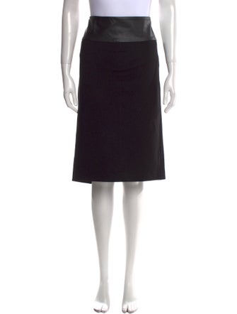 Maje Leather Trim Embellishment Knee-Length Skirt