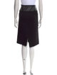 Maje Leather Trim Embellishment Knee-Length Skirt