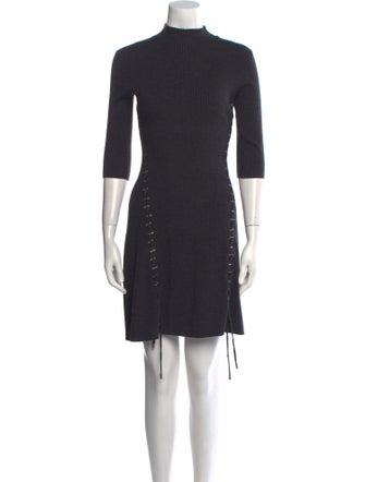 Maje Mock Neck Mini Dress