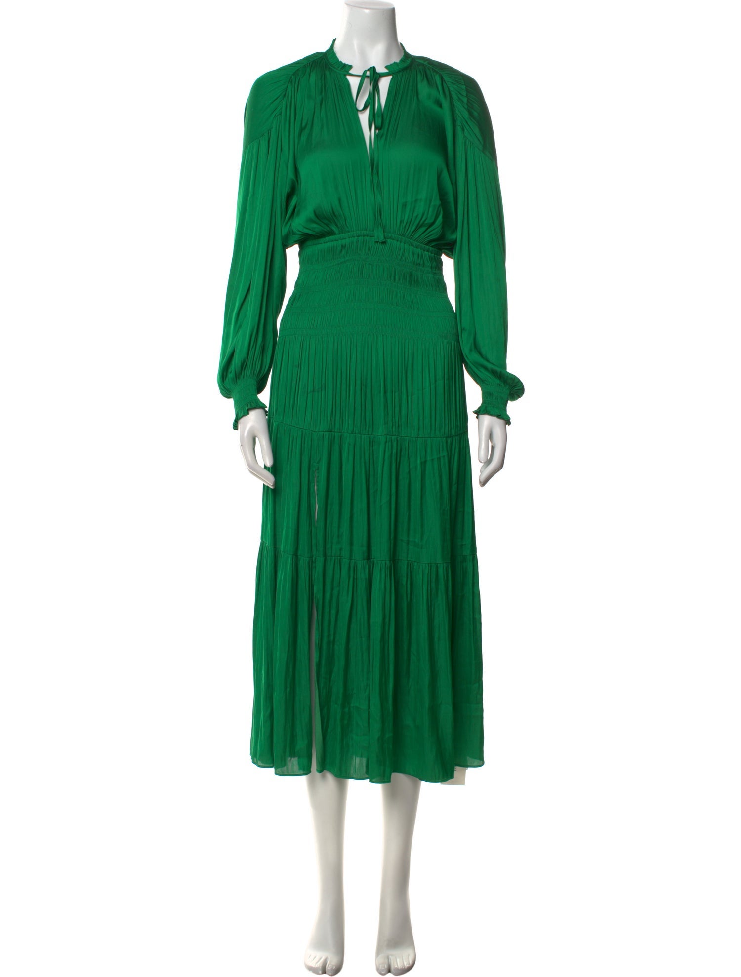 Maje Tie Neck Long Dress