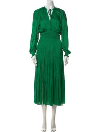 Maje Tie Neck Long Dress