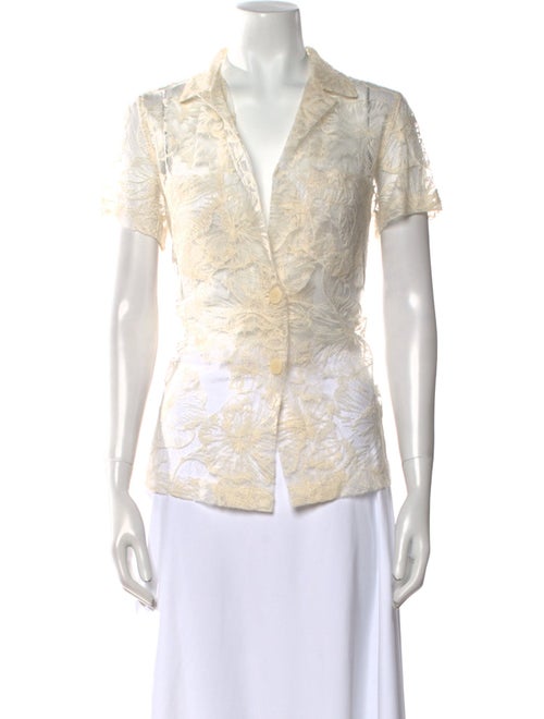 Maje Floral Print V-Neck Blouse