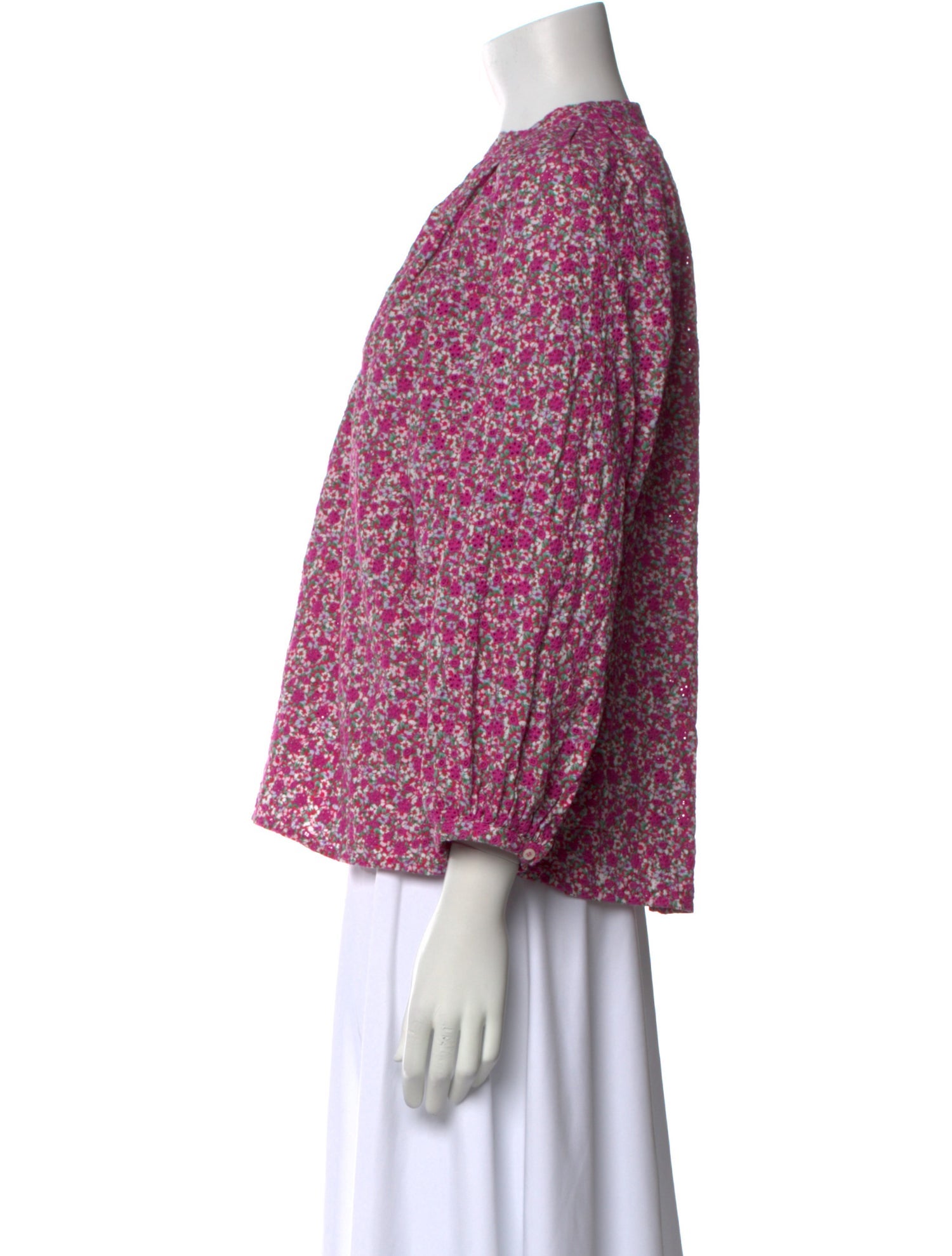 Maje Floral Print V-Neck Blouse