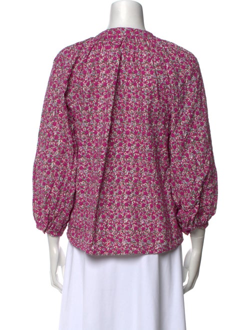 Maje Floral Print V-Neck Blouse