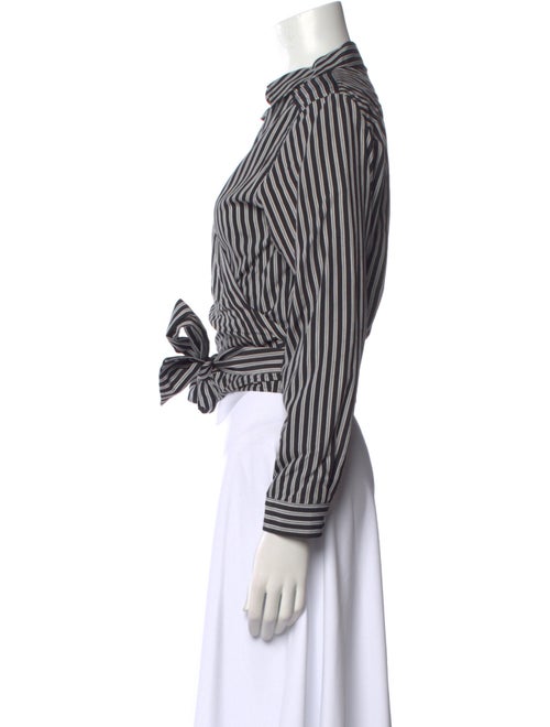 Maje Striped Long Sleeve Crop Top
